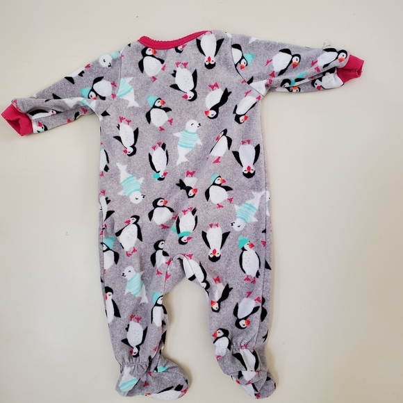 **$8 When Added To A Bundle** Carter's penguin and seal fleece zipper up sleeper - Picture 2 of 2